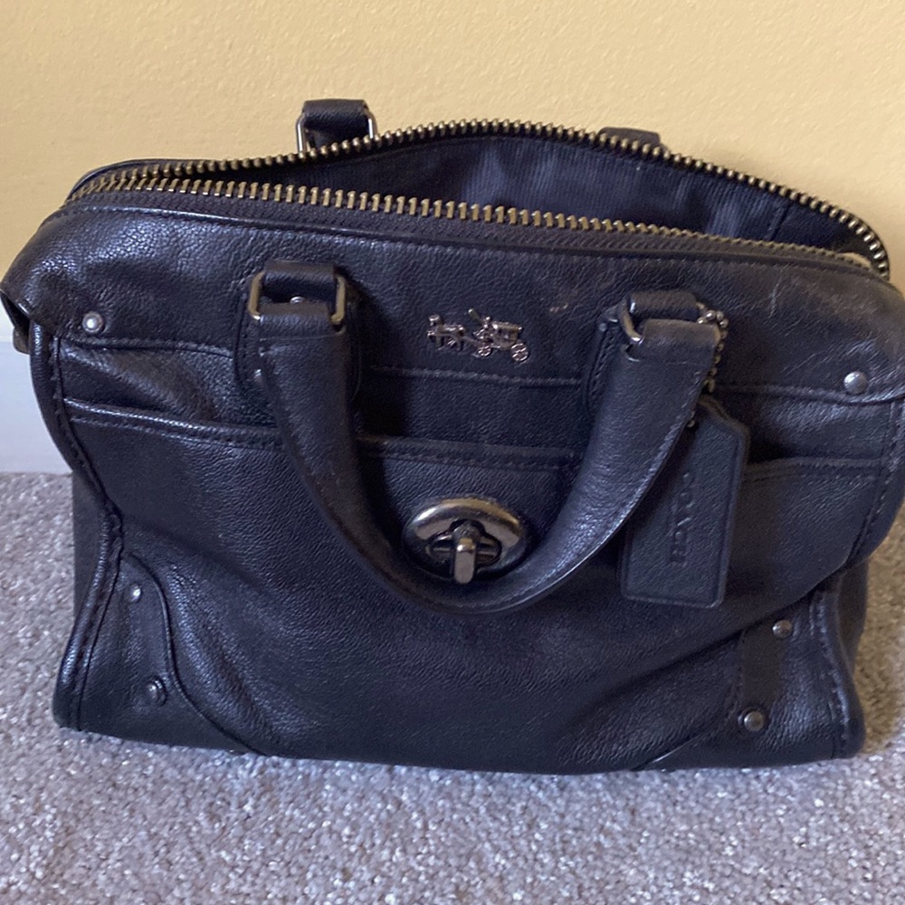 Black Leather Coach purse